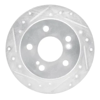 R1 Concepts EDZ-63015L Brake Rotor Drilled and Slotted Silver